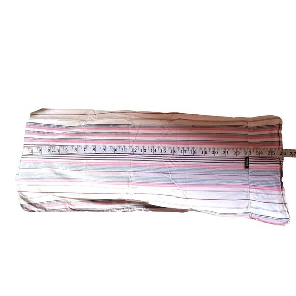 Pink & Gray Striped Pillowcase Set Of 2 91d - Picture 2 of 3